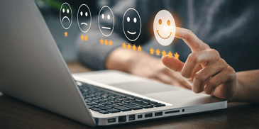 person leaving positive 5-star review