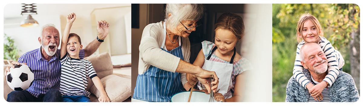 Grandparents spending time with their grandchildren