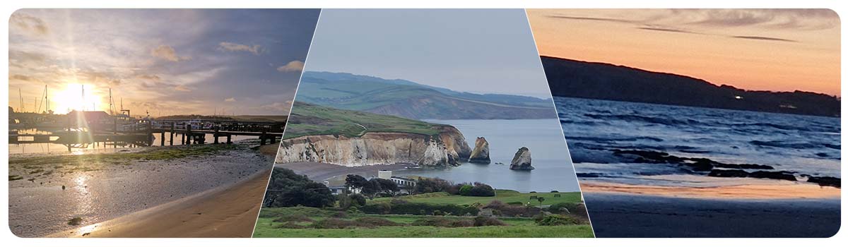 Areas of the Isle of Wight coast, including the Needles