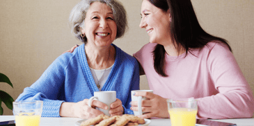 mother daughter drinking tea