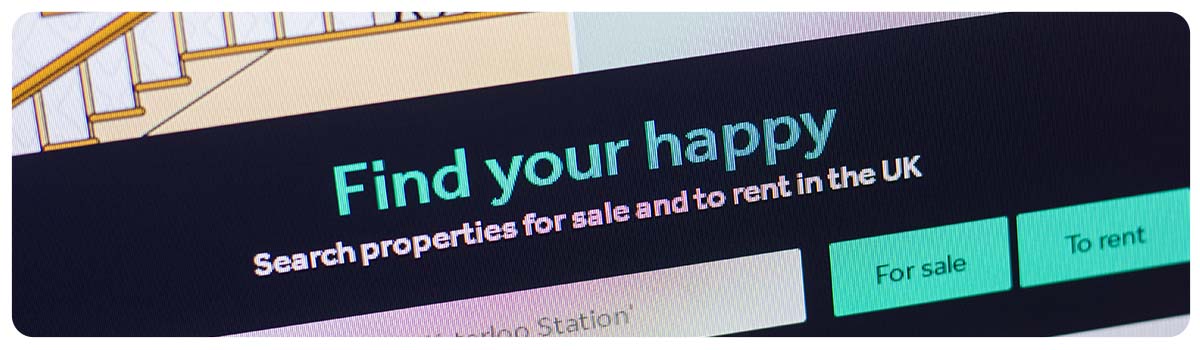 Header of the Rightmove homepage