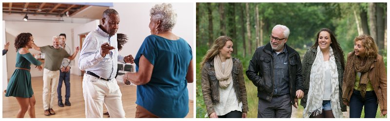 Happily retired couple with family