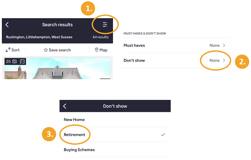 Rightmove mobile search filter