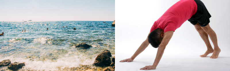 Cold water swimming and yoga