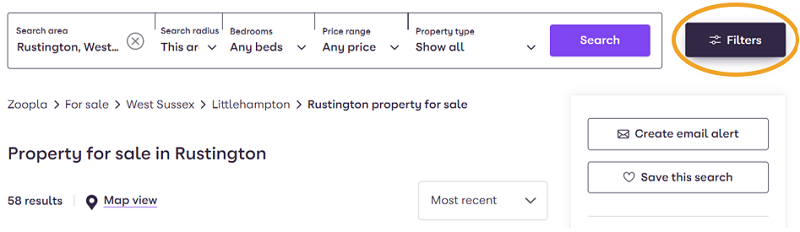 Zoopla search function